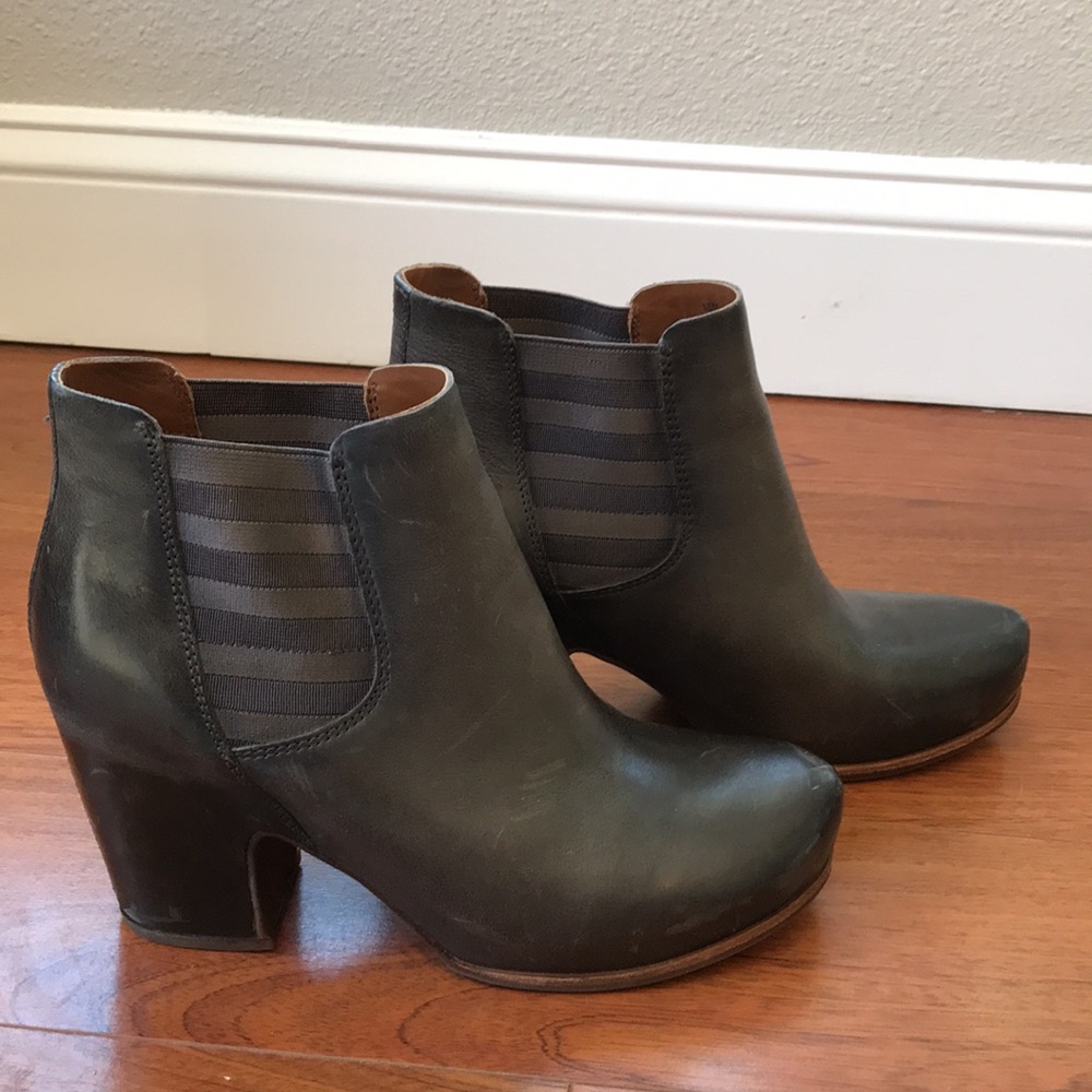 KORKS-EASE ANKLE LEATHER GRAY BOOTS